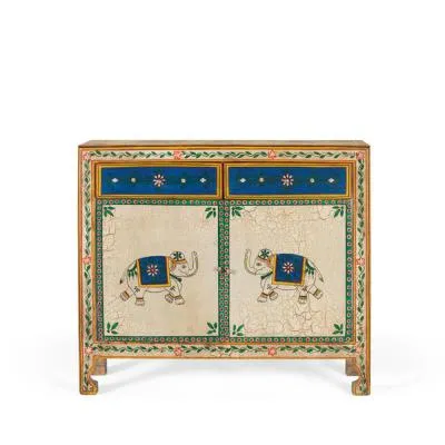 Bruci 2 Door Small Sideboard - Multicolour, Mango Wood