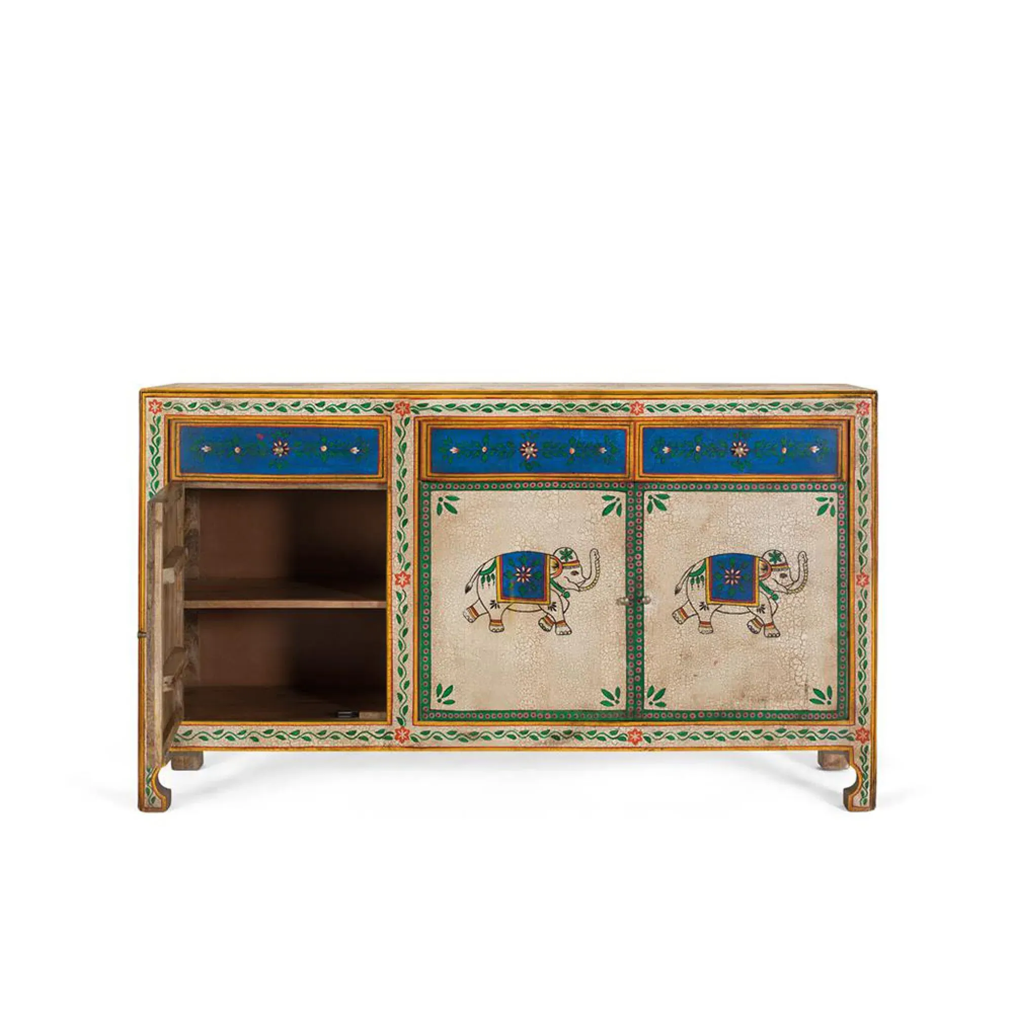 Bruci 3 Door Medium Sideboard - Multicolour, Mango Wood