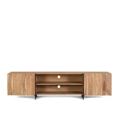 Cacavia 2 Door Large TV Unit - Natural, Acacia Wood image