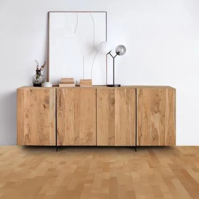 Cacavia 4 Door Sideboard - Natural, Acacia Wood