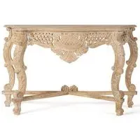 Cagliari Carved Console Table - Aged White, Mango Wood