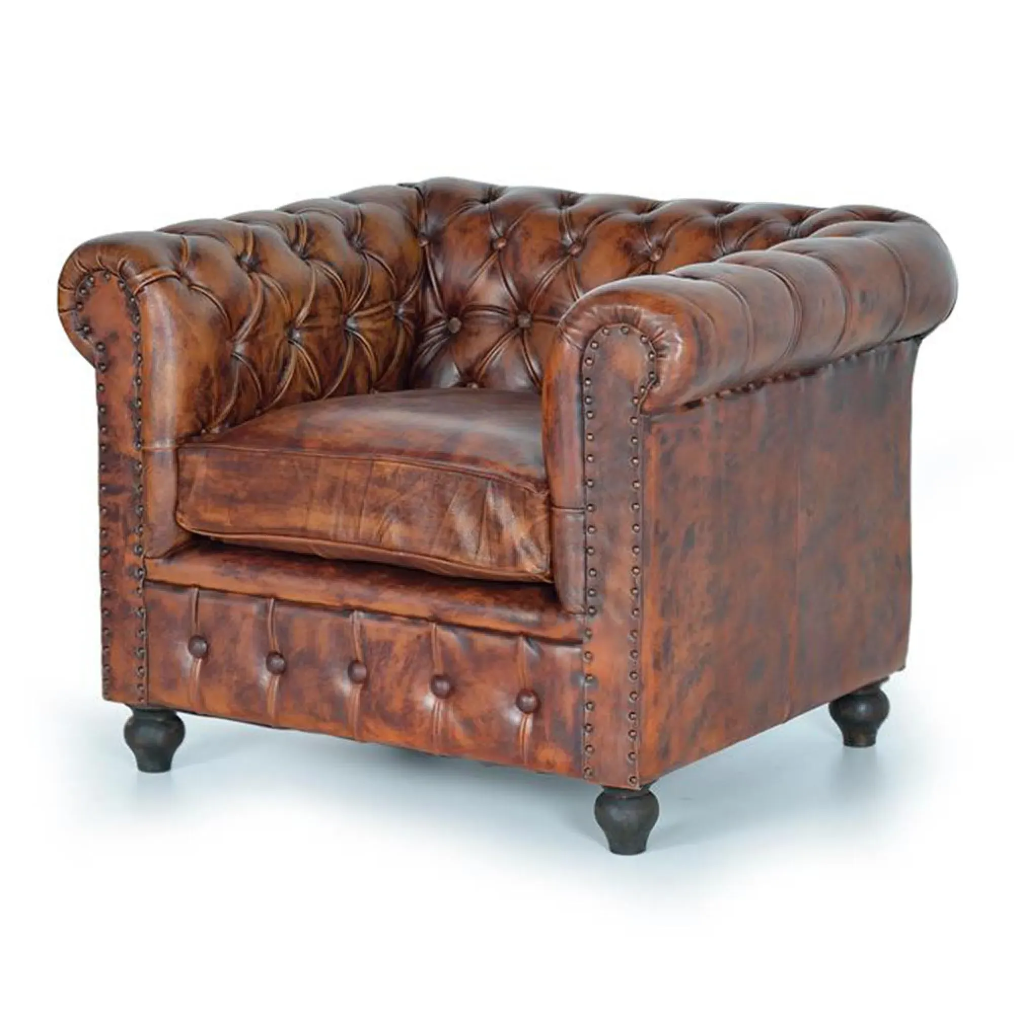 Calistoga Chester Armchair - Brown, Leather