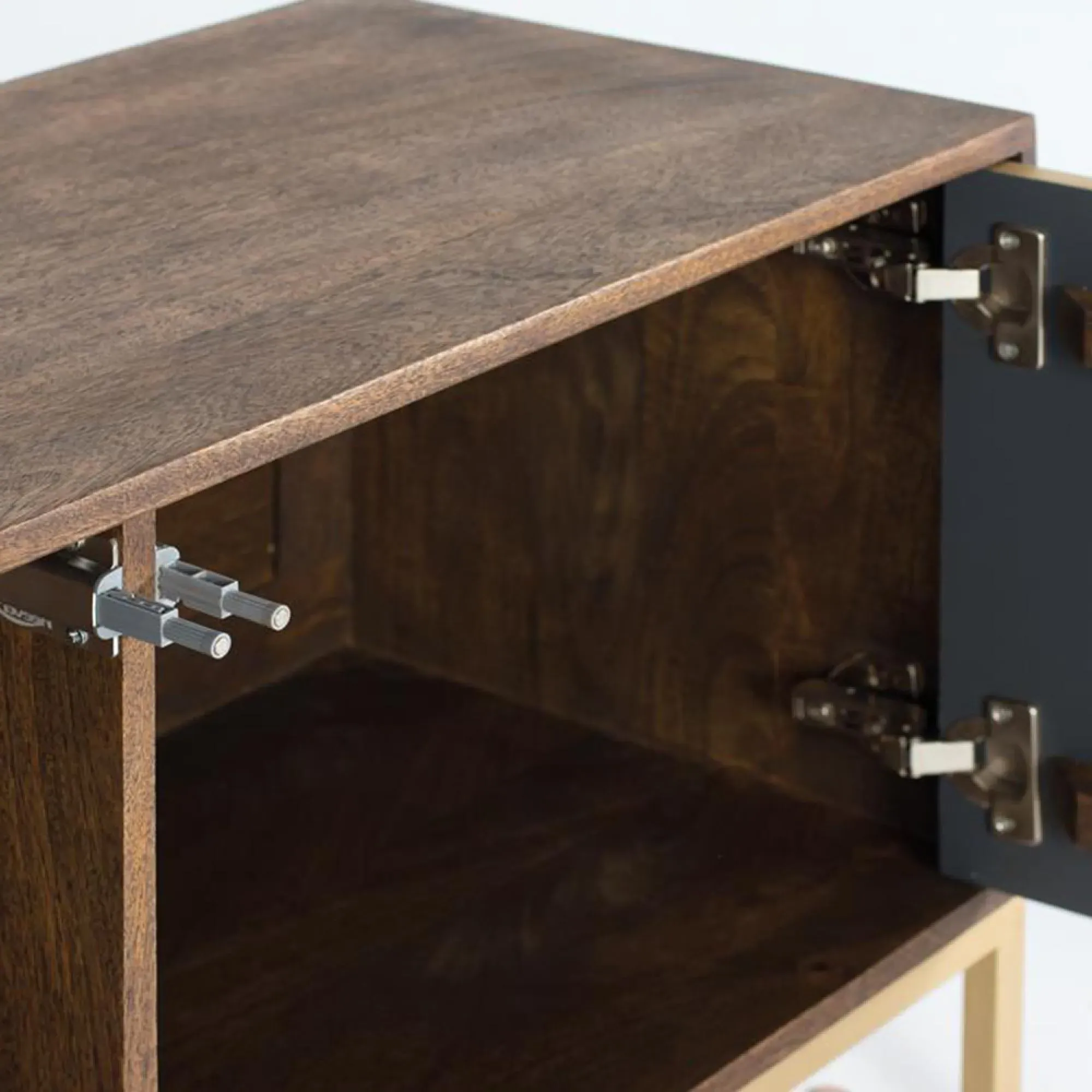 Caltan 2 Door TV Unit - Walnut, Mango Wood