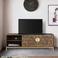 Caltan 2 Door TV Unit - Walnut, Mango Wood