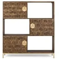 Caltan 3 Door Bookcase - Walnut, Mango Wood