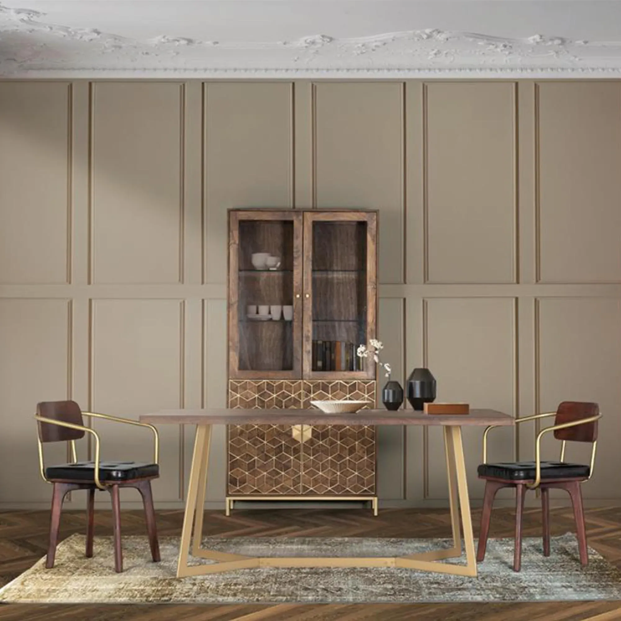 Caltan 6-Seater Dining Table - Walnut, Mango Wood