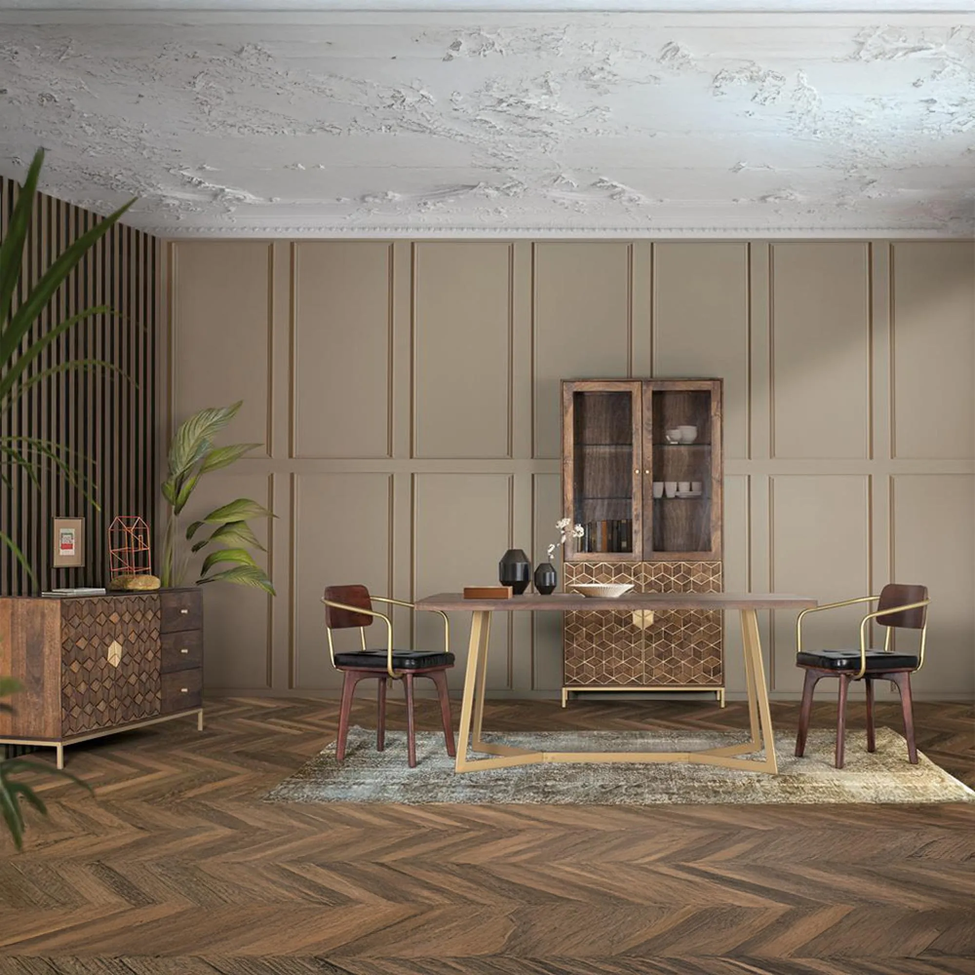 Caltan 8-Seater Dining Table - Walnut, Mango Wood