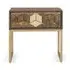 Caltan Geometric 1 Drawer Bedside Cabinet - Walnut, Mango Wood