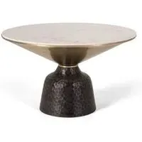 Cardiff Round End Table - White, Marble