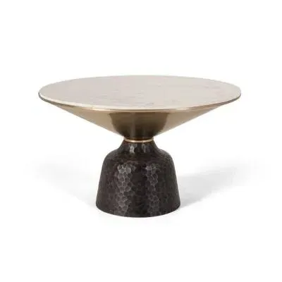 Cardiff Round End Table - White, Marble image