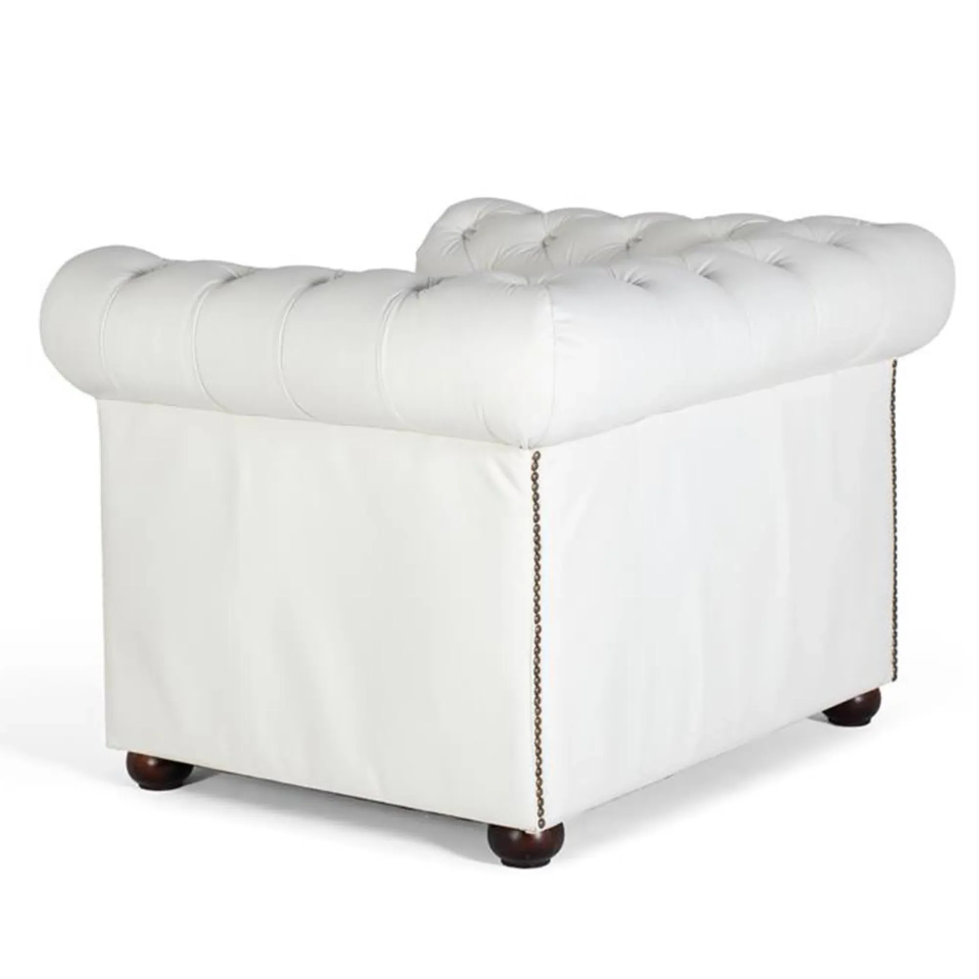 Caserta Chester Armchair - White, Leather