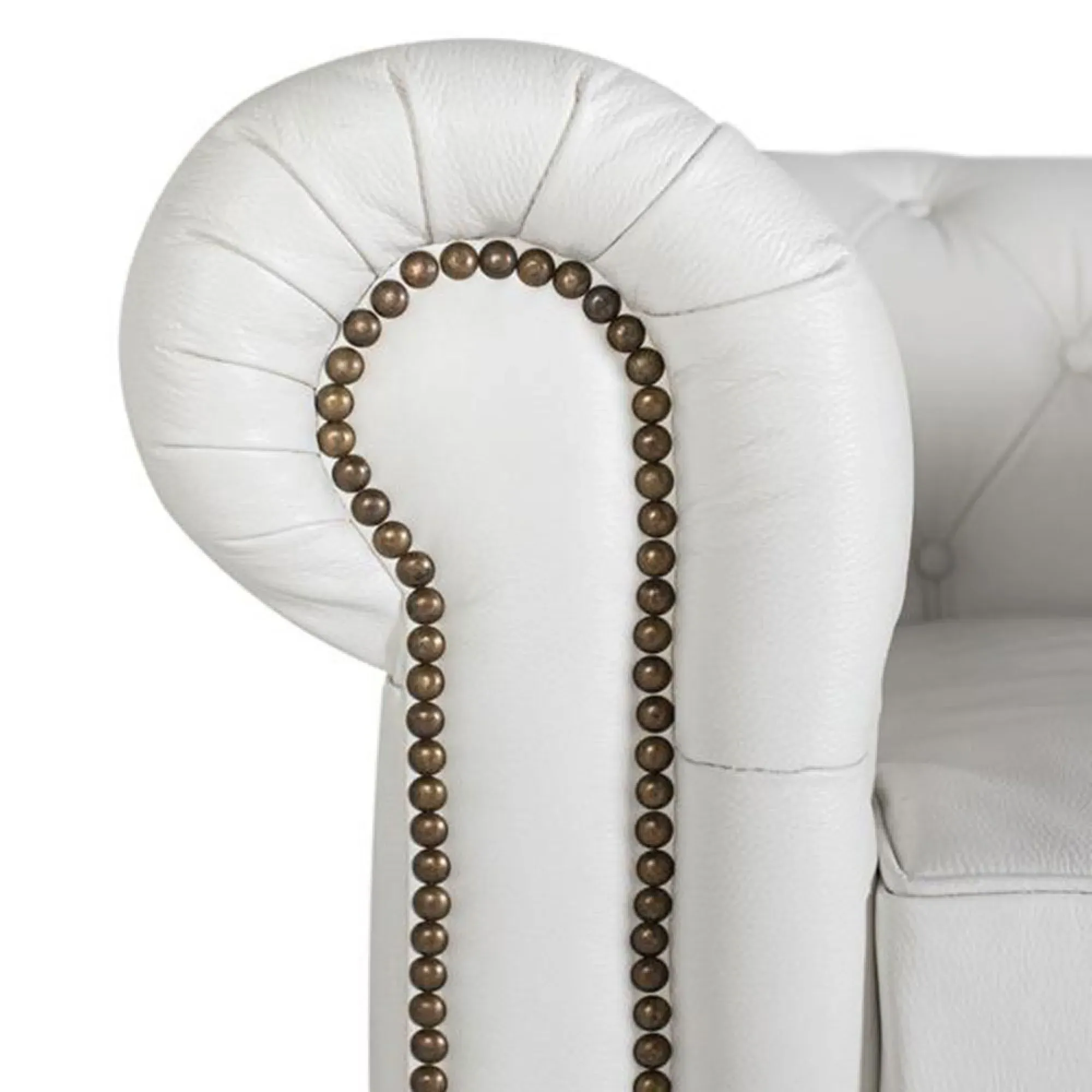 Caserta Chester Armchair - White, Leather