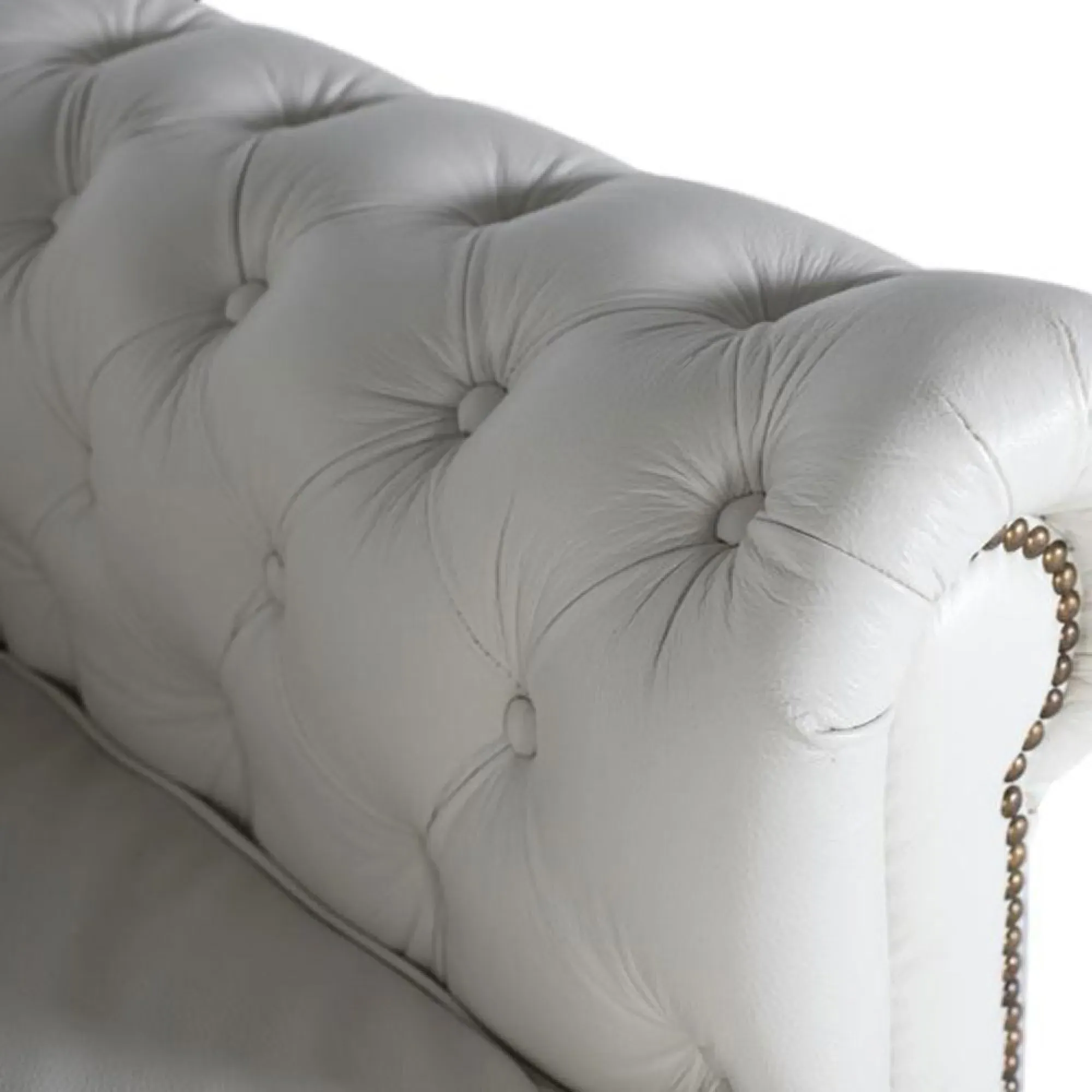 Caserta Chester Armchair - White, Leather