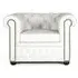 Caserta Chester Armchair - White, Leather