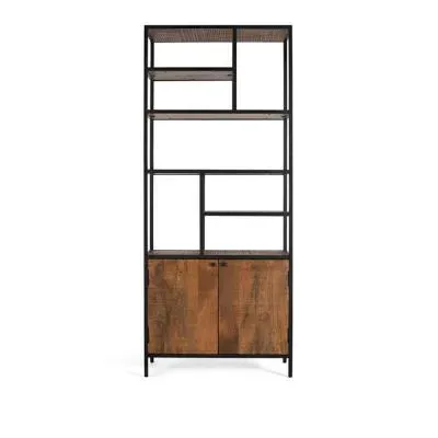 Catania Bookcase with Cupboard - Cherry, Mango Wood image