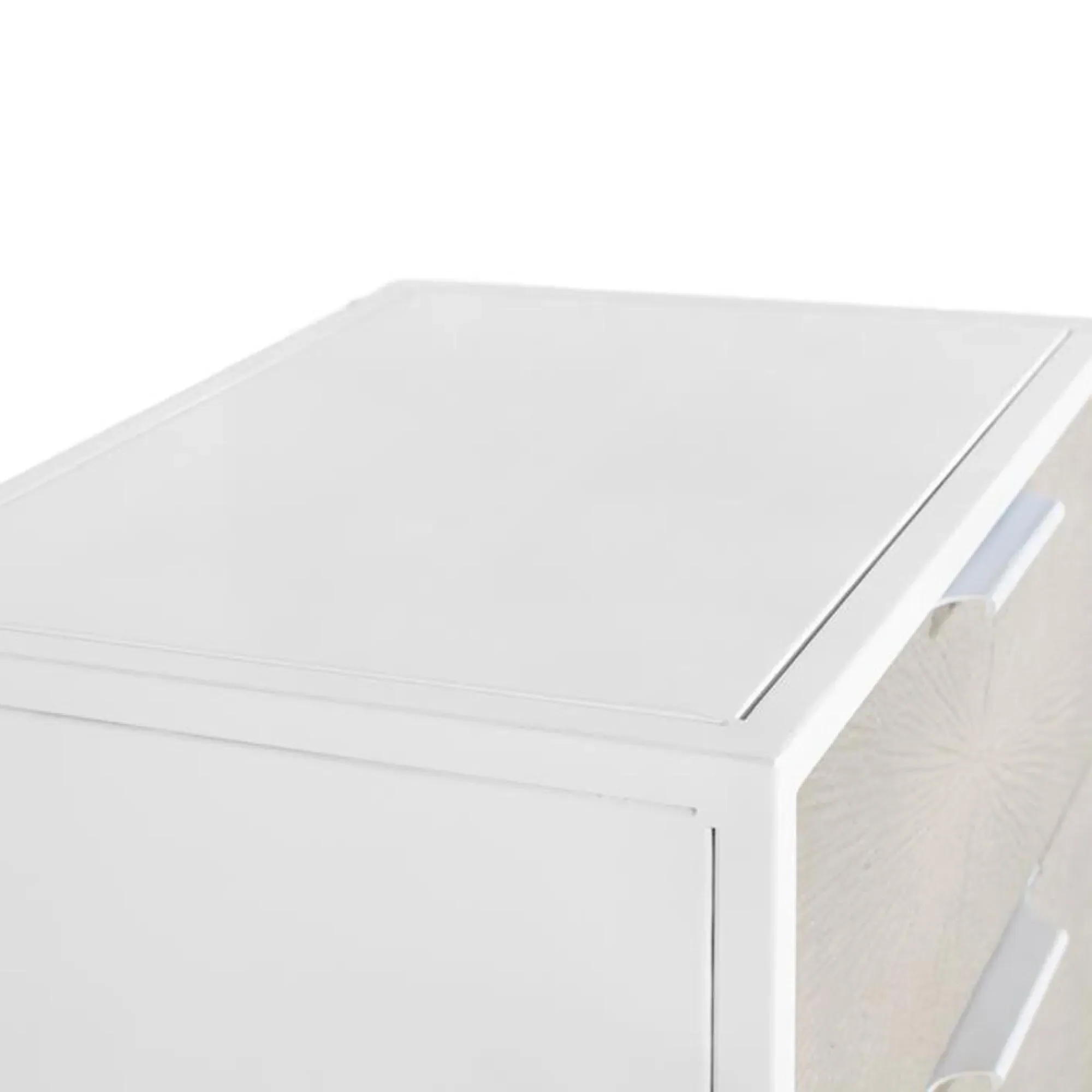 Ceris 2 Drawer Bedside Cabinet - Beige, White