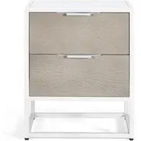 Ceris 2 Drawer Bedside Cabinet - Beige, White