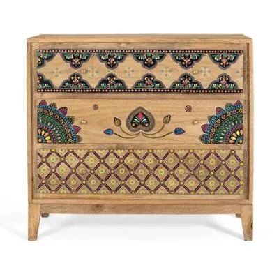 Chieti 3 Drawer Chest - Natural, Mango Wood