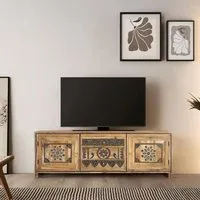 Chieti Storage TV Unit - Natural, Mango Wood