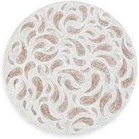 Cricova Round Decorative Panel - Pickled White, Wood
