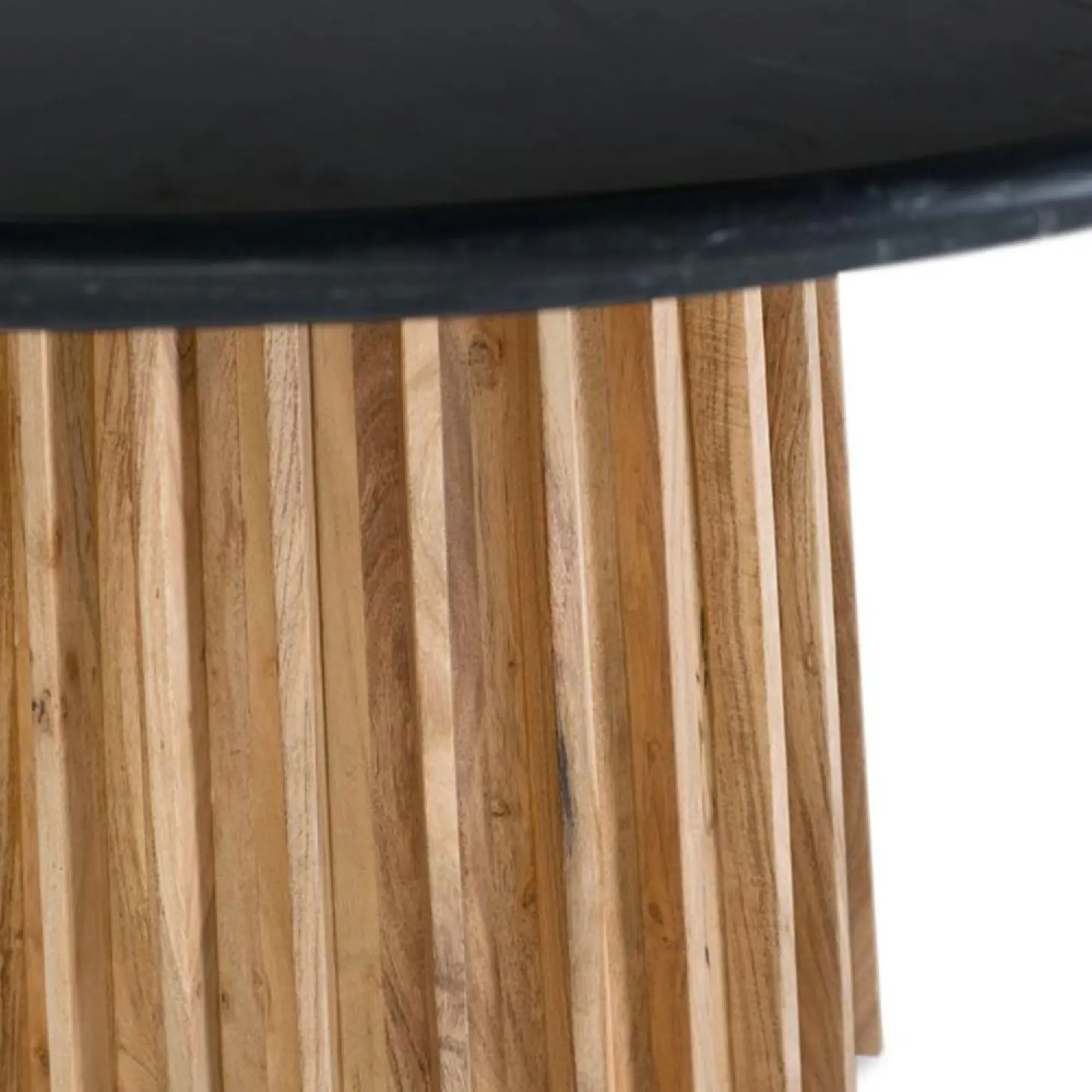 Crotone 4-Seater Round Pedestal Dining Table - Black, Marble