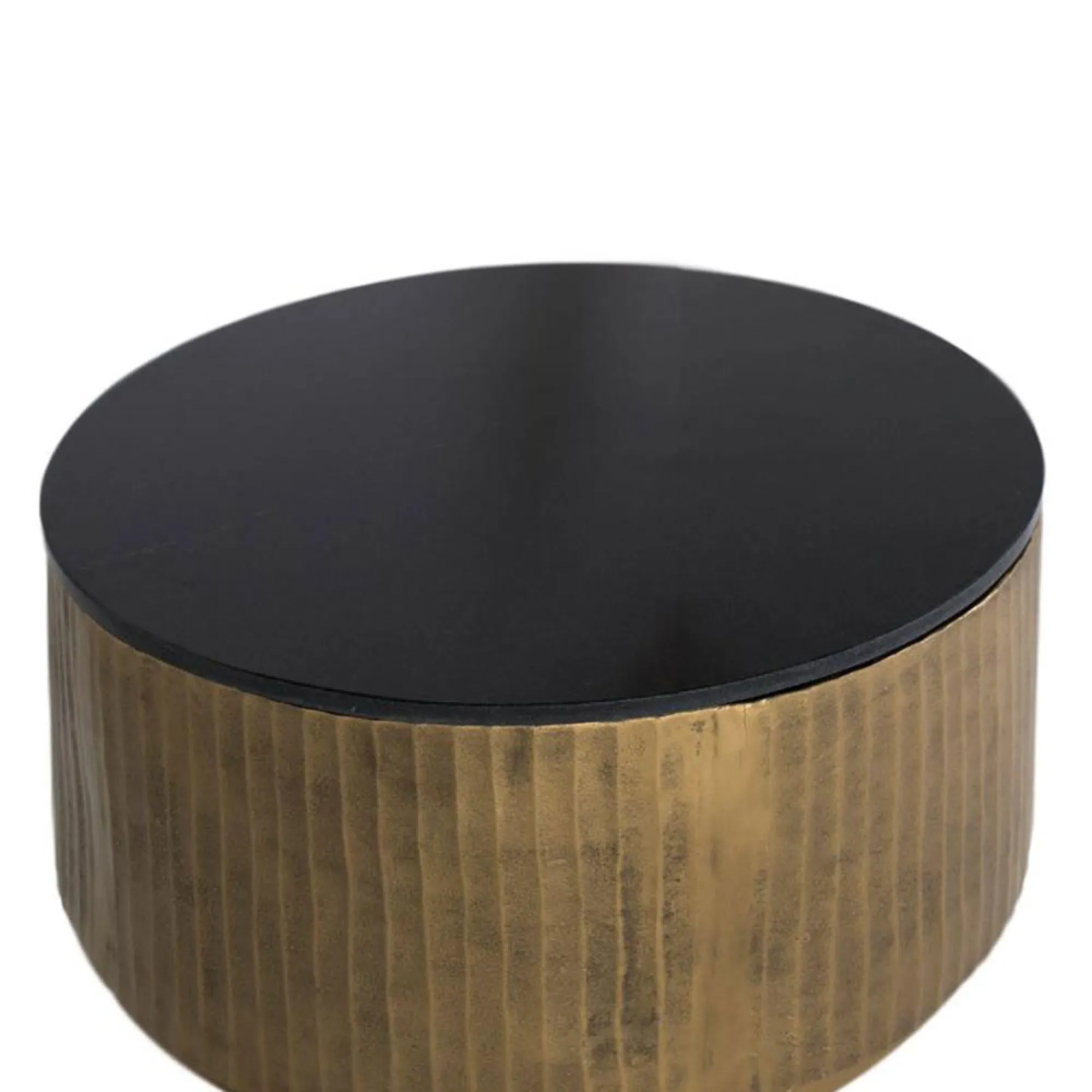 Crotone Round Coffee Table - Black, Granite