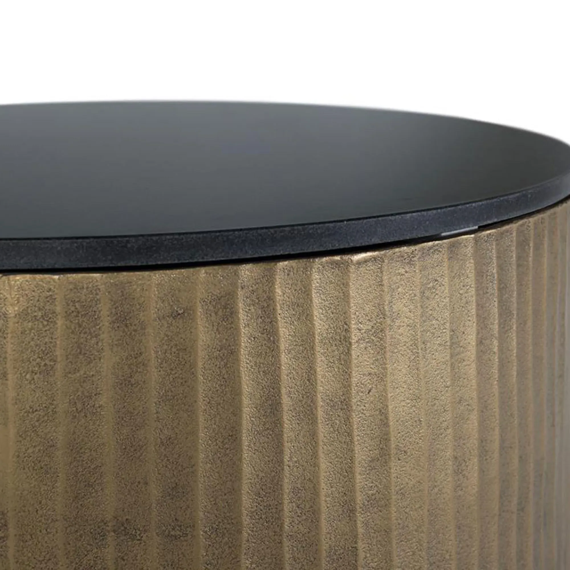 Crotone Round Coffee Table - Black, Granite