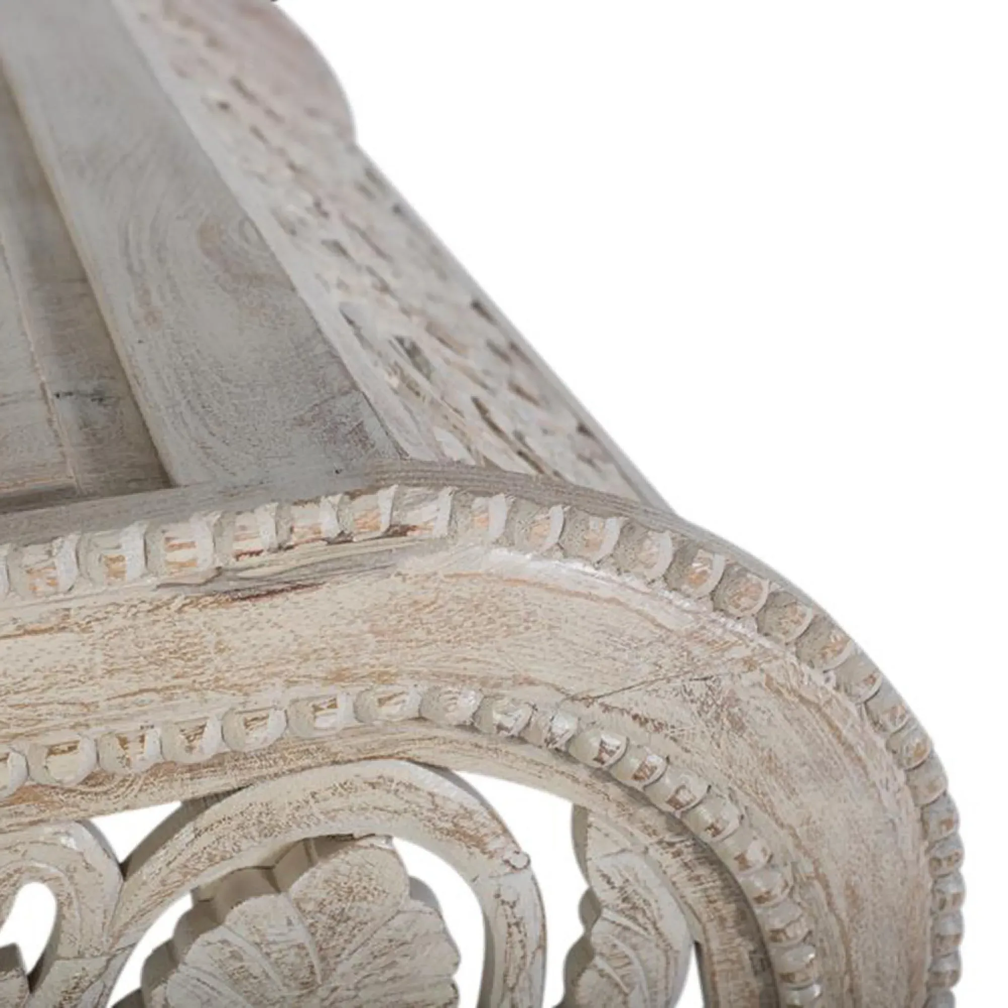 Dale Carved Coffee Table - Decape White, Mango Wood