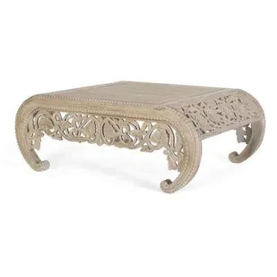 Dale Carved Coffee Table - Decape White, Mango Wood image