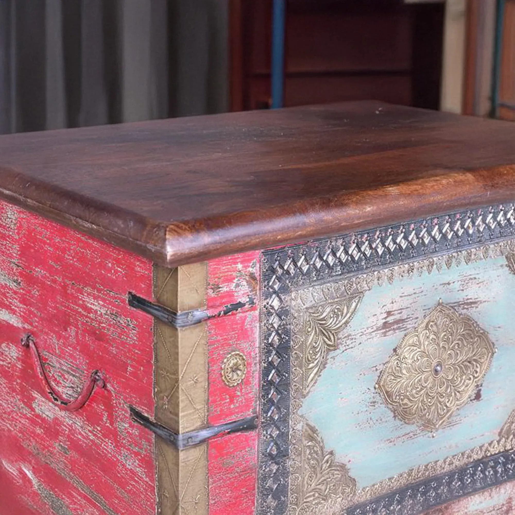 Dambach Storage Trunk - Bronze, Mango Wood