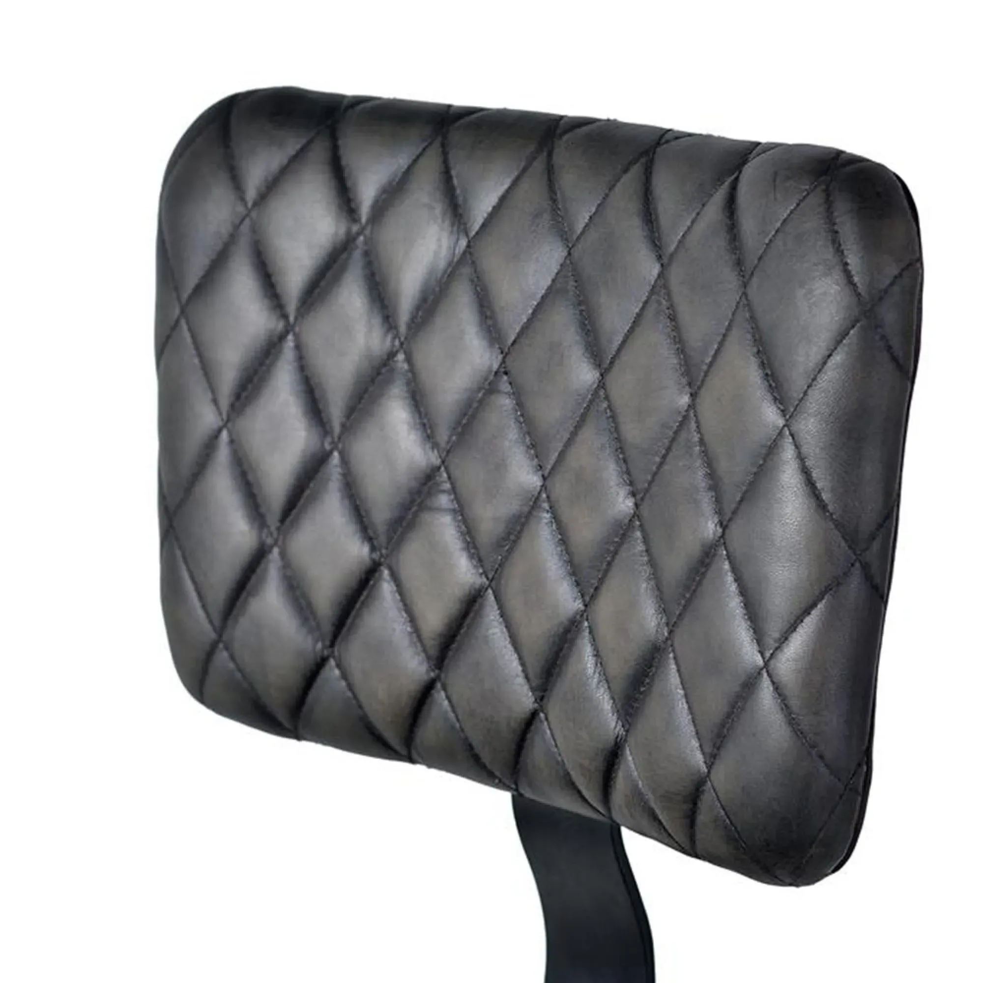 Danidun Bar Stool with Back - Dark Grey, Leather