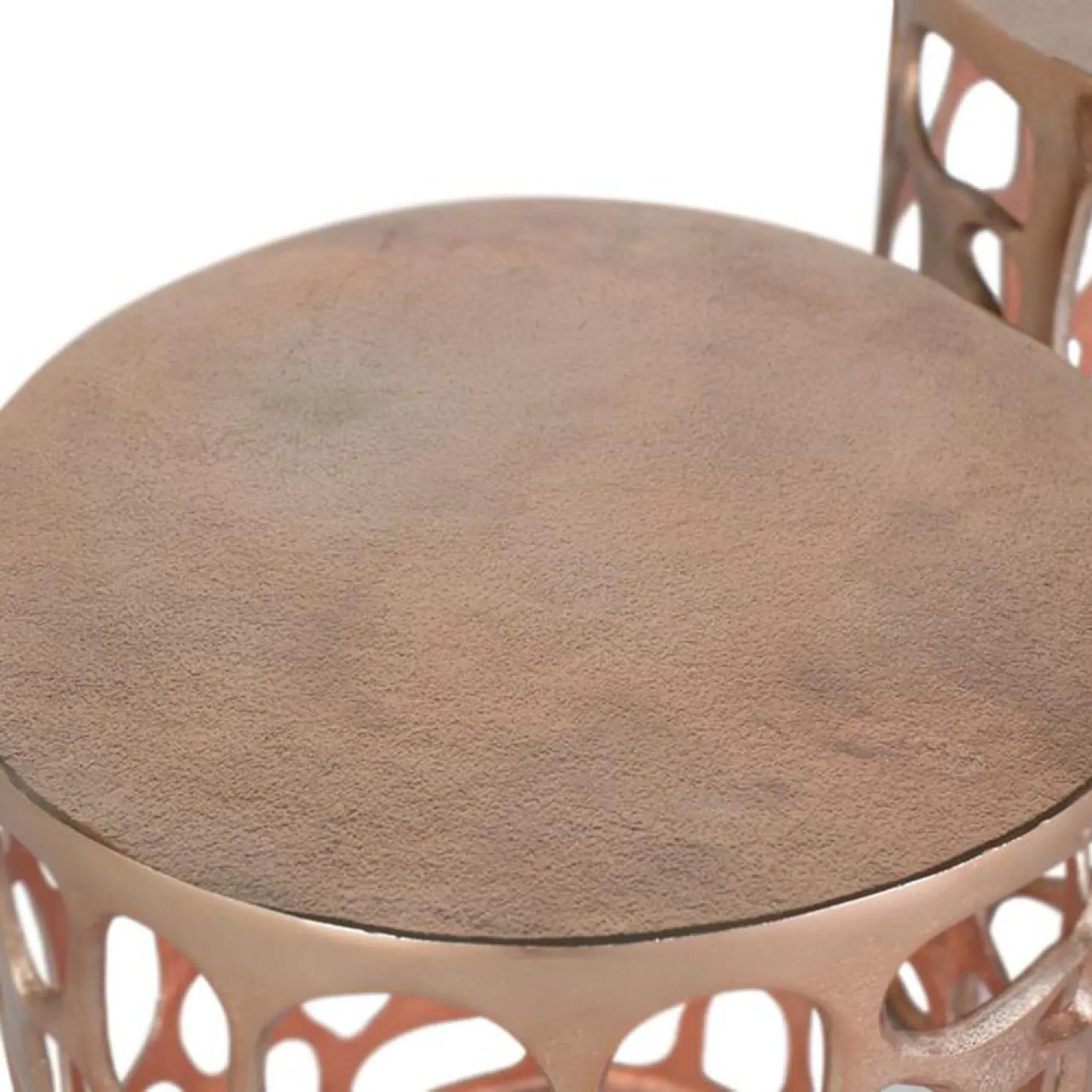 Dimbuni Round Coffee Table Set of 2 - Copper