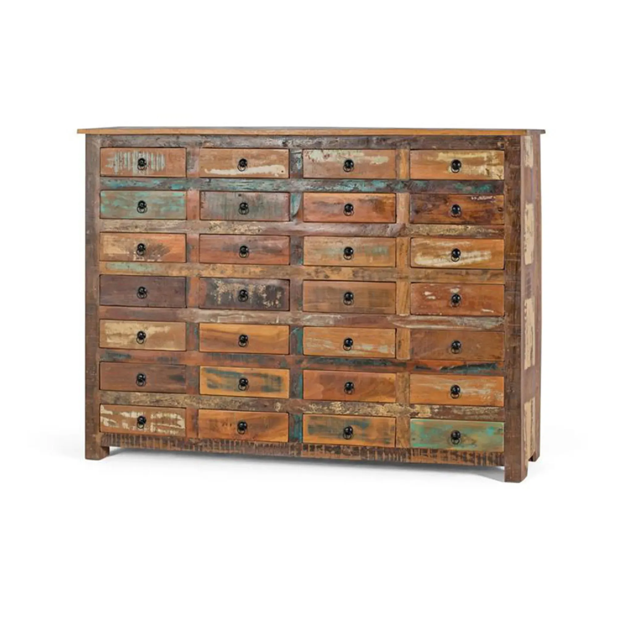 Duarza Multi Drawer Wide Cabinet - Natural, Recycled Wood