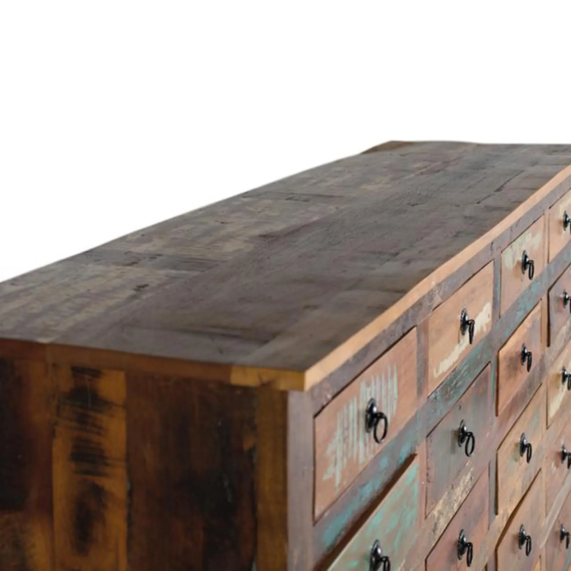 Duarza Multi Drawer Wide Cabinet - Natural, Recycled Wood
