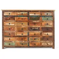Duarza Multi Drawer Wide Cabinet - Natural, Recycled Wood