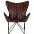 Durango Butterfly Chair - Brown, Leather