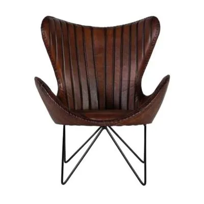 Durango Butterfly Chair - Brown, Leather