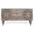 Edith 2 Door Medium Sideboard - Pickled Grey, Carved Mango Wood