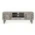 Edith Carved Storage TV Unit - Grey, Mango Wood