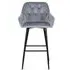 Elvoshi Fabric Barstool with Back - Blue, Velvet