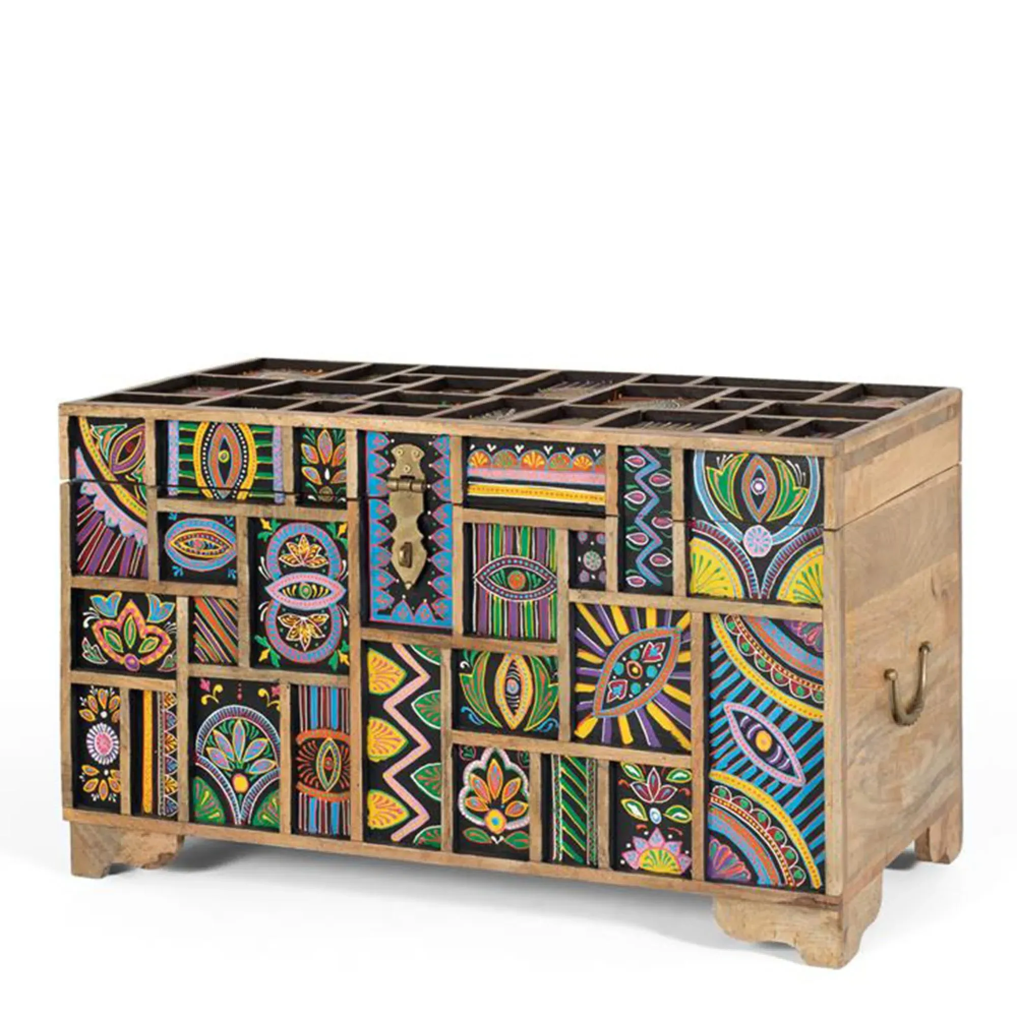 Emelia Storage Trunk - Multicolour, Mango Wood