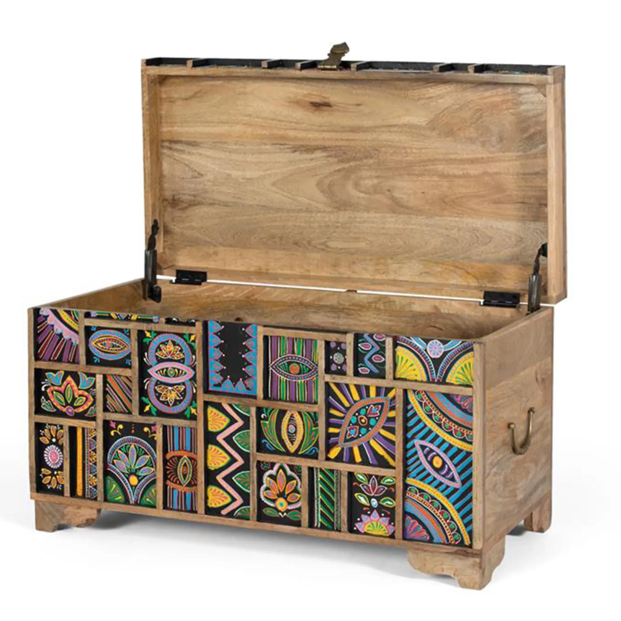 Emelia Storage Trunk - Multicolour, Mango Wood