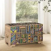 Emelia Storage Trunk - Multicolour, Mango Wood
