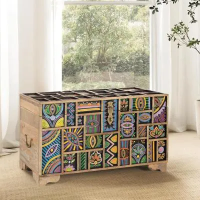 Emelia Storage Trunk - Multicolour, Mango Wood image