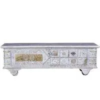 Erlach Storage Trunk - White, Mango Wood