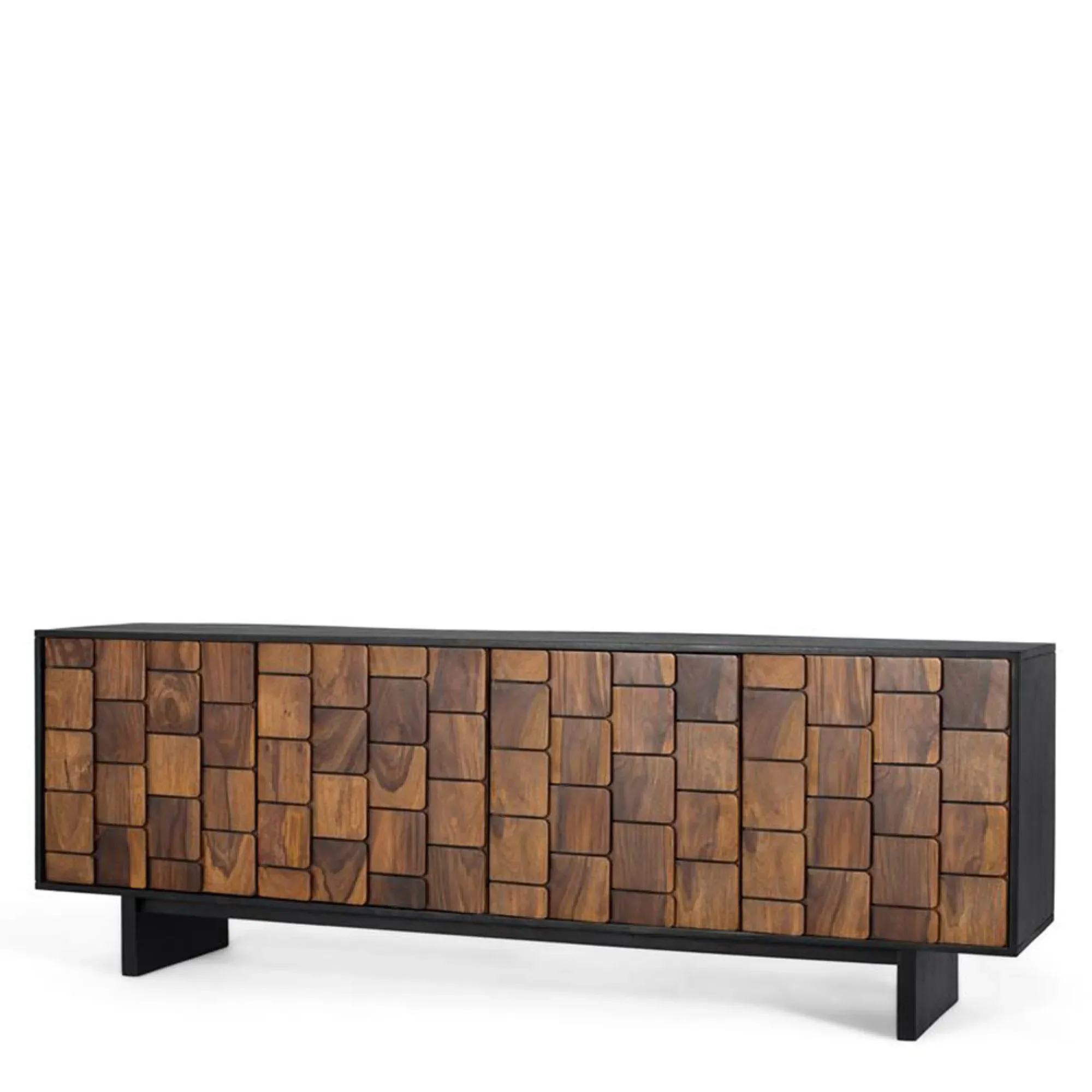 Esmeralda Extra Large 3 Door Sideboard - Black, Mango Wood