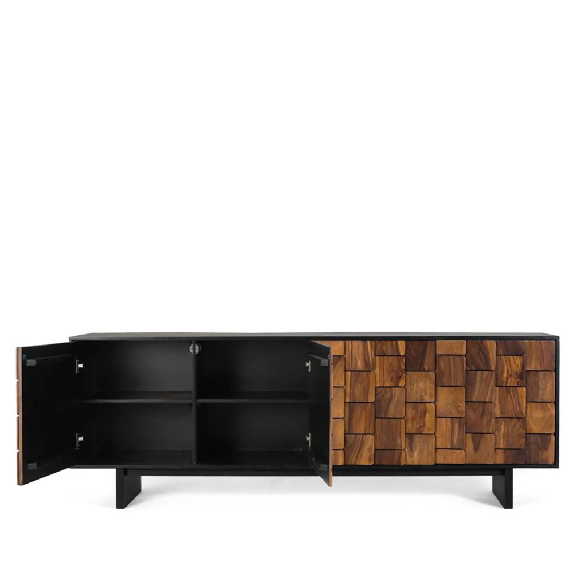 Esmeralda Extra Large 3 Door Sideboard - Black, Mango Wood
