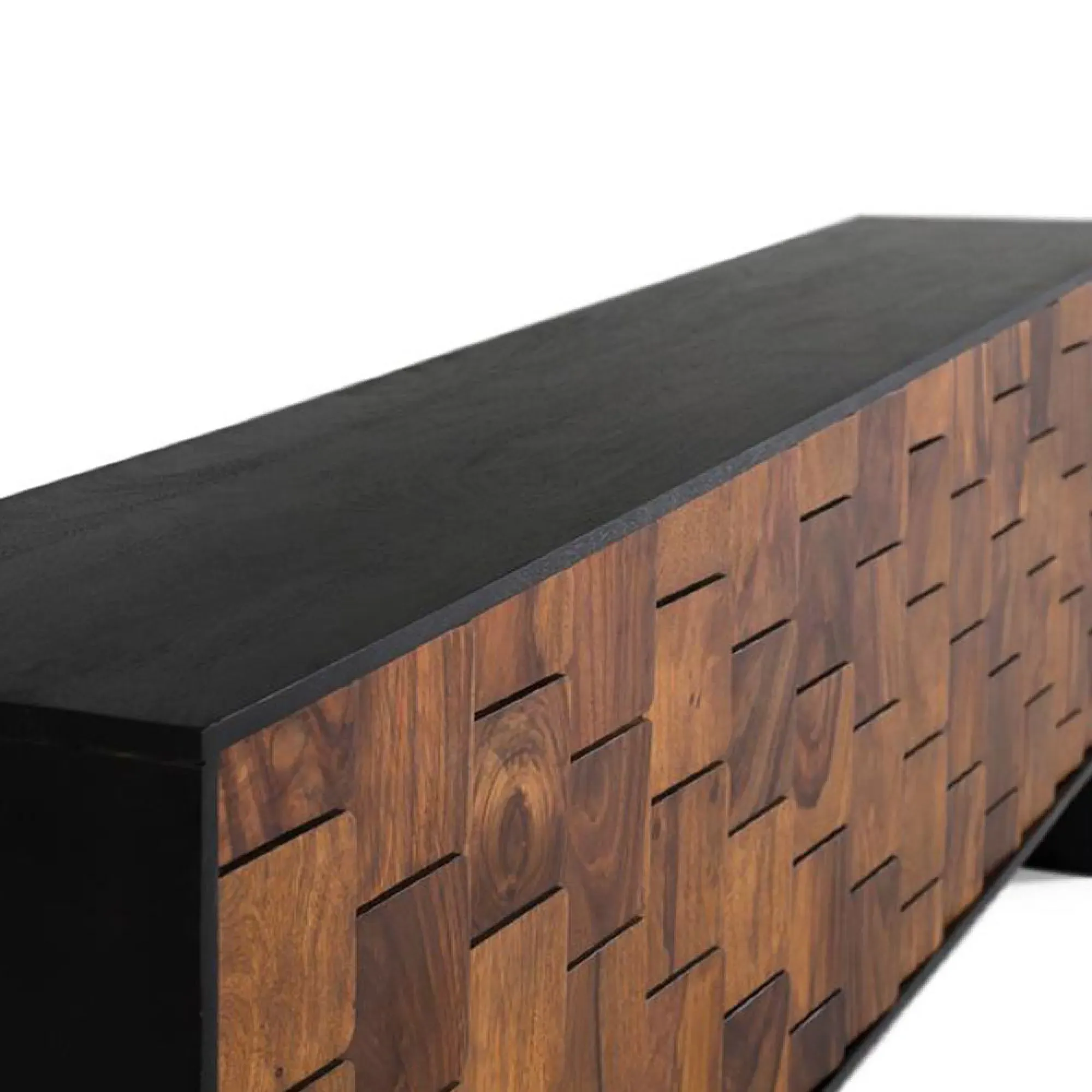 Esmeralda Extra Large 3 Door Sideboard - Black, Mango Wood