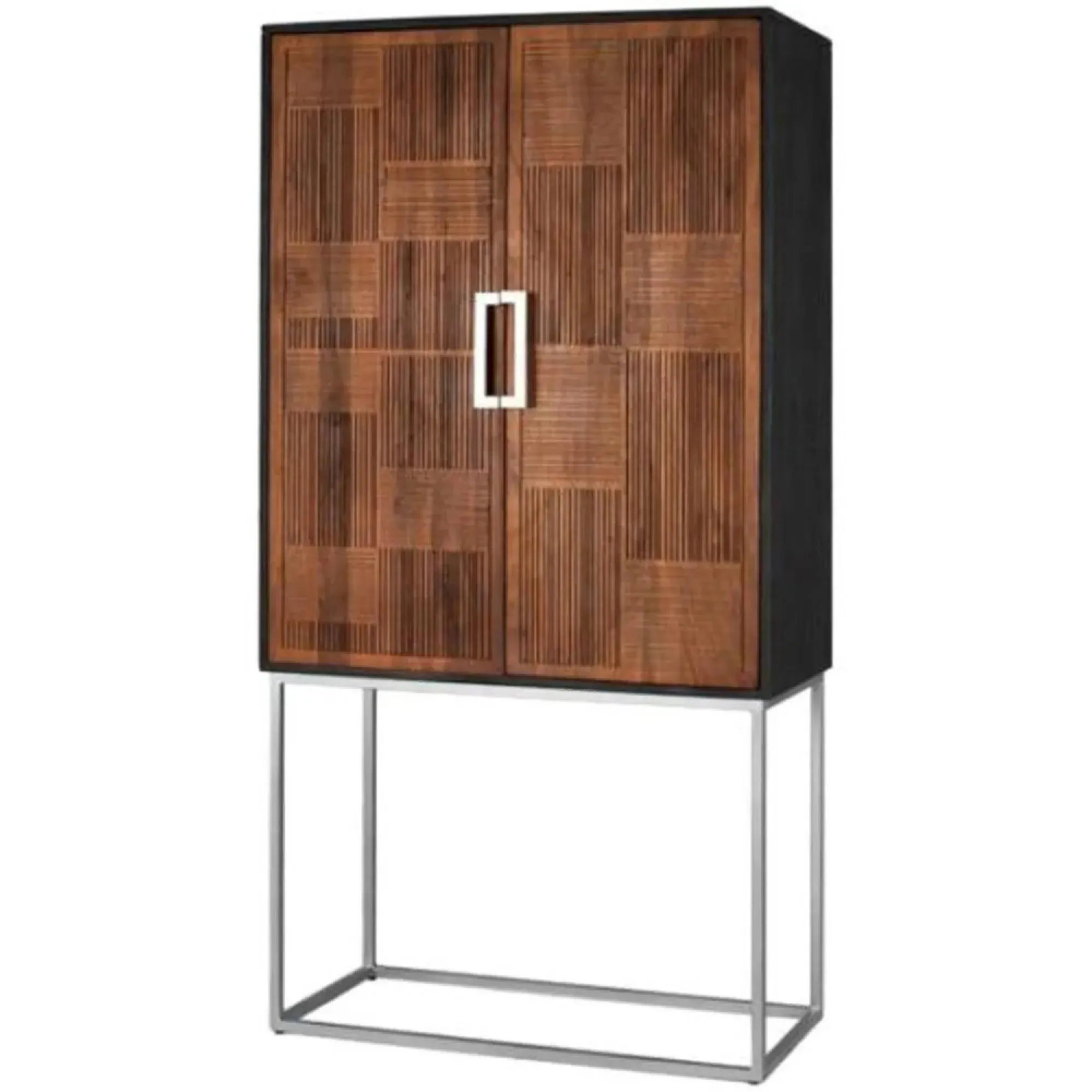 Fairland 2 Door Bar Cabinet - Black, Mango Wood