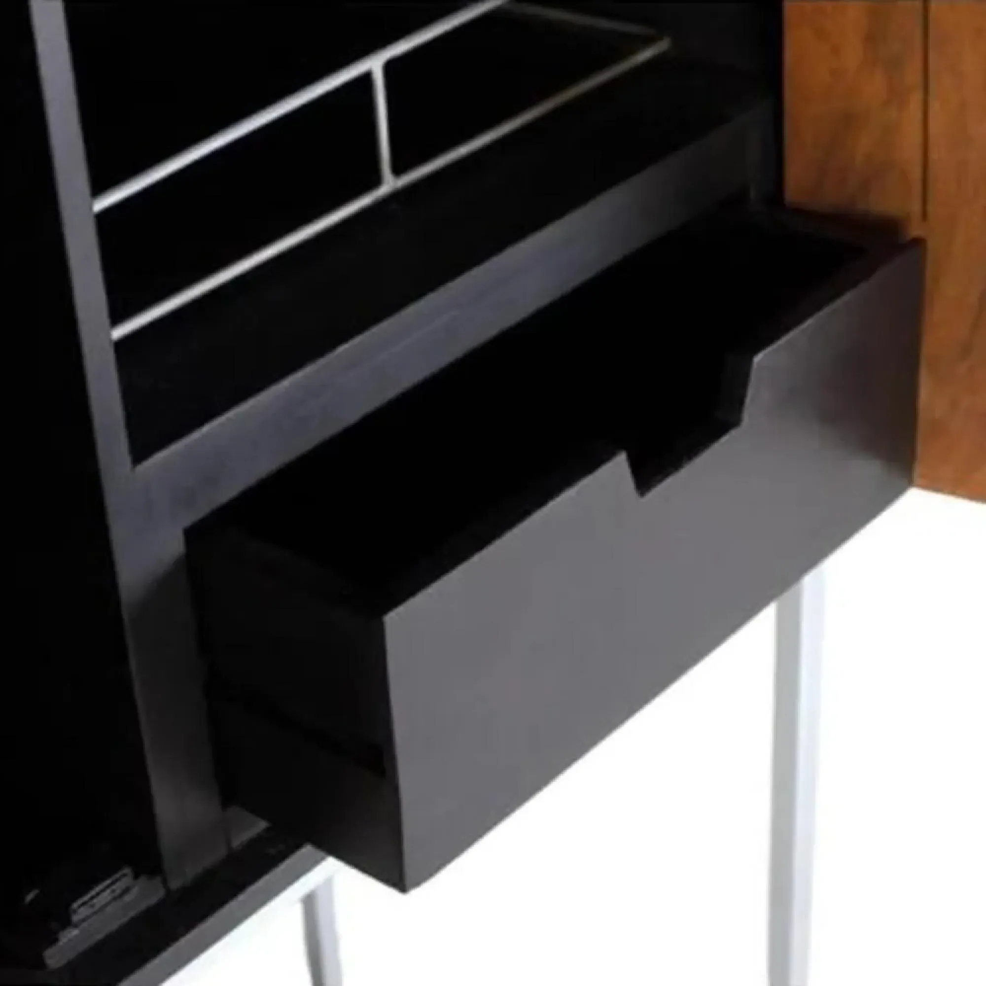 Fairland 2 Door Bar Cabinet - Black, Mango Wood